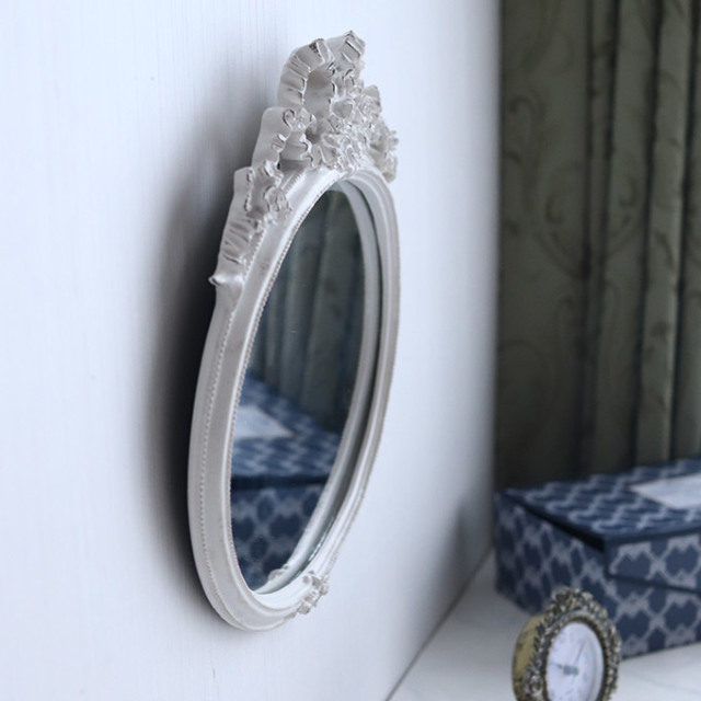 ウォールミラー 壁掛け プリンセスリボン ホワイト｜おしゃれ