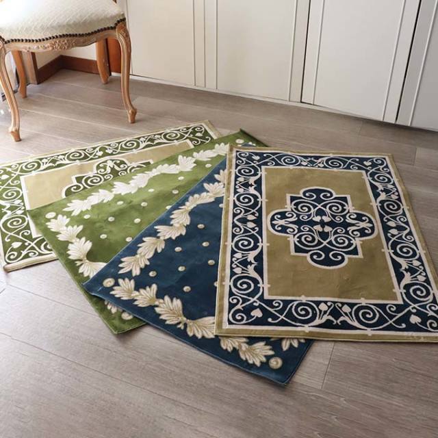 スタイルフランス コットン100％ ラグマット(玄関マット) グリーン