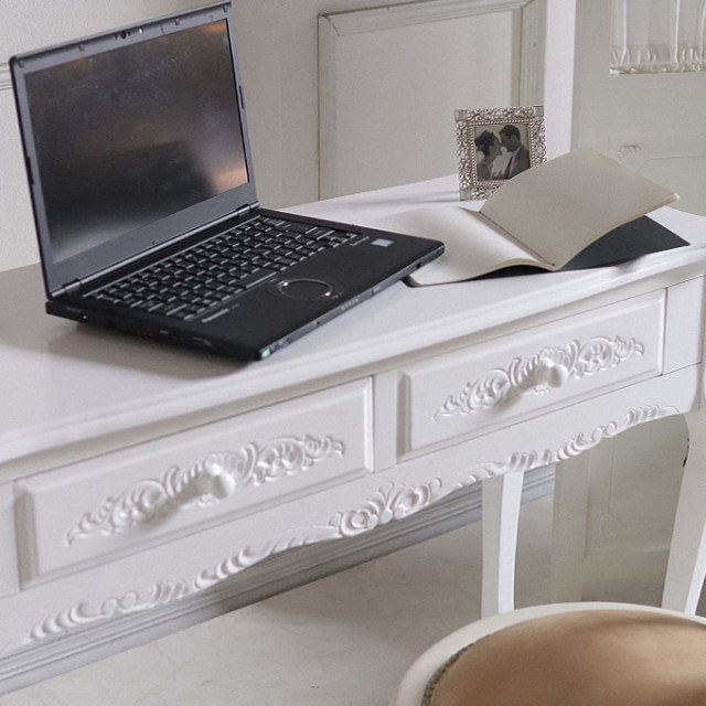 パソコンデスク コンソールデスク ホワイト｜リゾート系アジアン家具