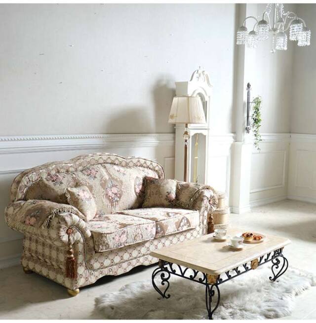 輸入家具 クィーンロココ クラシックソファ 3P 三人掛け グラース