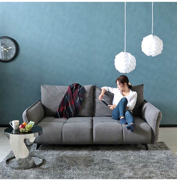 輸入家具 可動式 三人掛け ソファ グレー シンプル モダン おしゃれ