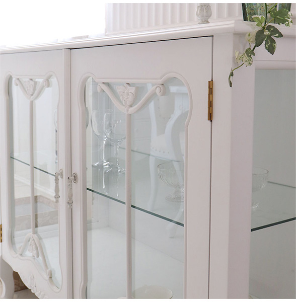 ショーケース 輸入家具 リビングボード アンティーク風 ロココ調