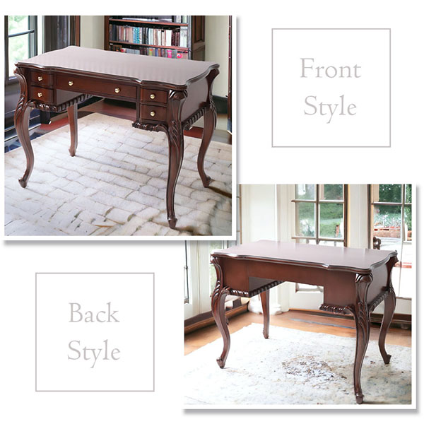 デスク 机 100cm 猫脚 おしゃれ 輸入家具 ブラウン アンティーク調 ｜Y