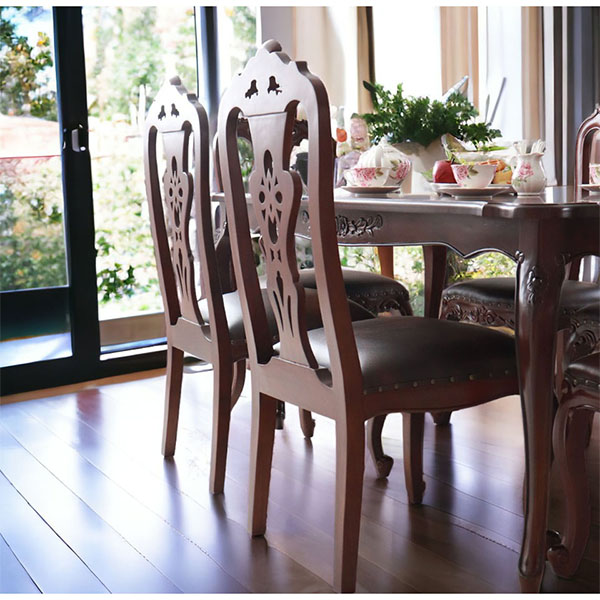 輸入家具 イングランド式 クラシックダイニングセット5P ブラウン