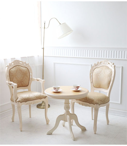 アームチェア 椅子 イス おしゃれ 単品 木製 肘付き ロココ調 姫系