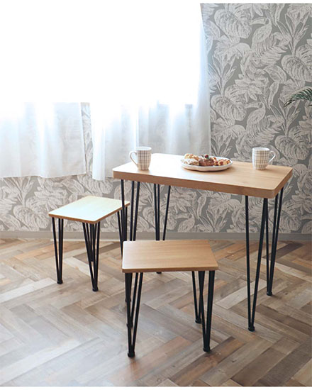 ダイニングテーブルセット 2人用 幅80cm おしゃれ ライトブラウン 北欧