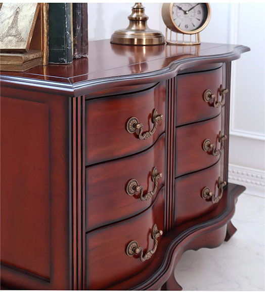 猫脚 チェスト 木製 おしゃれ 引出収納 アンティーク 3段 6引出