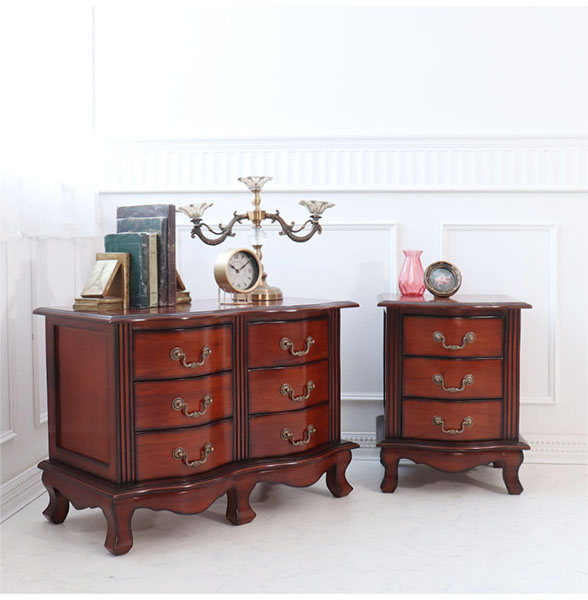 猫脚 チェスト 木製 おしゃれ 引出収納 アンティーク 3段 6引出