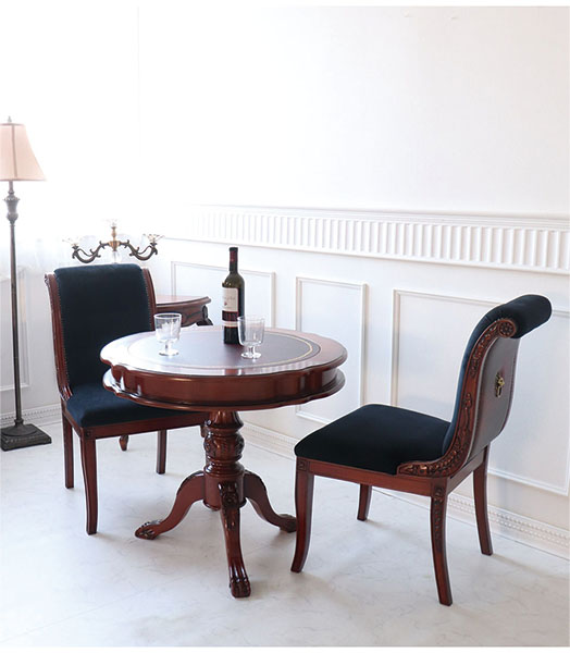 アンティーク風 ダイニングテーブルセット 2人用 猫脚 高級 ダイニング