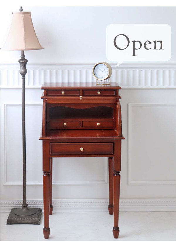 デスク ライティングビューロー おしゃれ 幅55cm 蛇腹 アンティーク