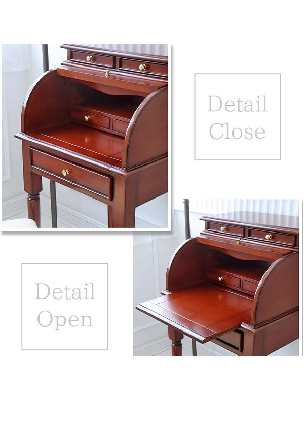 デスク ライティングビューロー おしゃれ 幅55cm 蛇腹 アンティーク