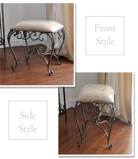 アンティーク調 おしゃれなアイアンコンパクトスツール 猫脚