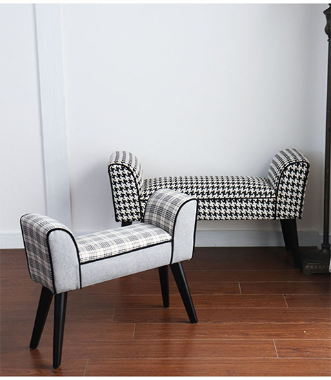 ベンチスツール Sサイズ(グレーチェック)｜Y-KAGU(輸入家具屋さん.com)