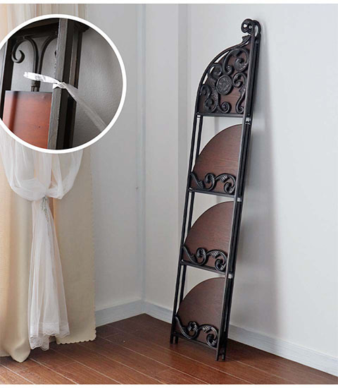 アイアン製 コーナーシェルフ ラック 4段｜Y-KAGU(輸入家具屋さん.com)