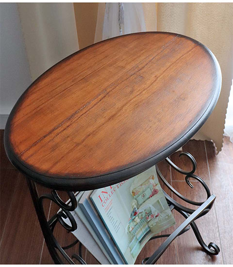 アンティーク調 木製 マガジンラックテーブル サイドテーブル｜Y-KAGU