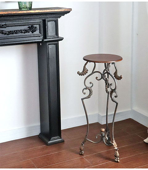 アンティーク調 アイアンフラワースタンド サイドテーブル｜Y-KAGU