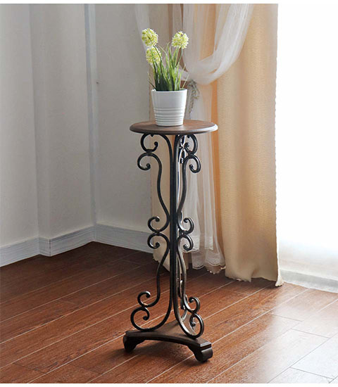 アンティーク調 木製 サイドテーブル(花台) 高さ86cm｜Y-KAGU(輸入家具