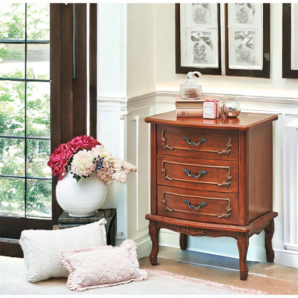 アンティーク調 3段チェスト（ナイトテーブル）｜Y-KAGU(輸入家具屋