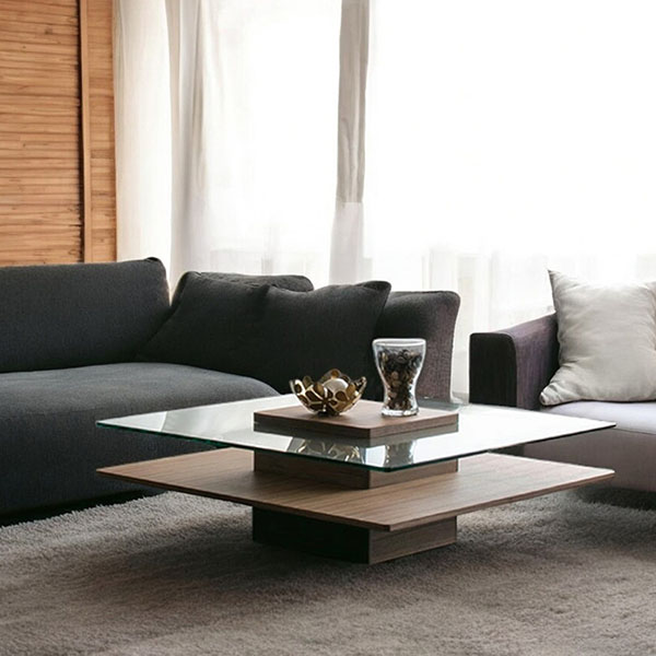 天板ガラス センターテーブル 幅100cm ウォールナット HOBANG｜モダン