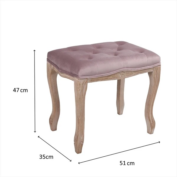 フレンチシャビーインテリア 猫脚スツール（ベロアピンク)｜Y-KAGU