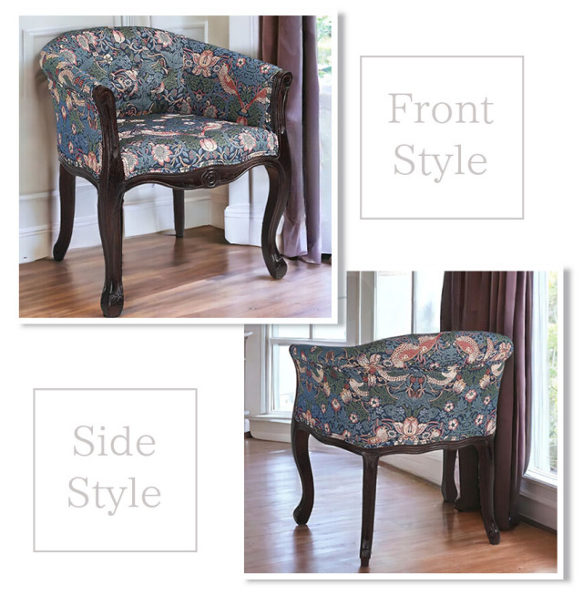 フレンチテイスト アームチェア 1Pソファ 1人掛けソファ（イチゴ泥棒