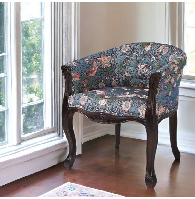 フレンチテイスト アームチェア 1Pソファ 1人掛けソファ（イチゴ泥棒