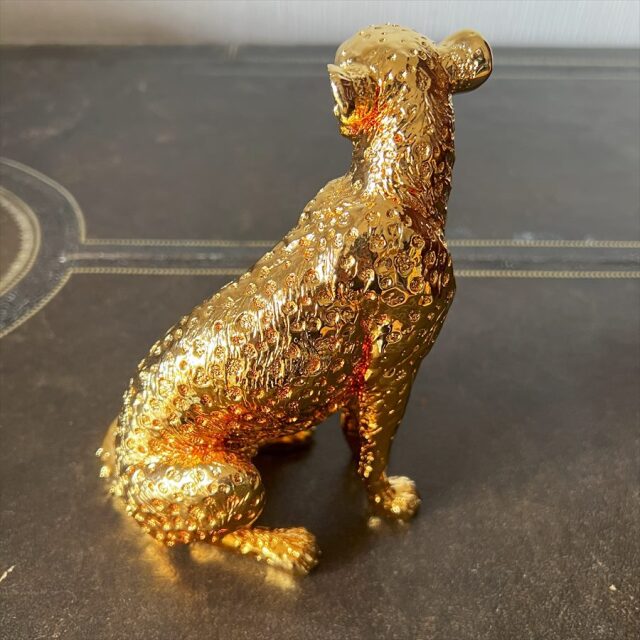 風水インテリア モダンデザイン 豹（ゴールドレオパード） 動物の置物