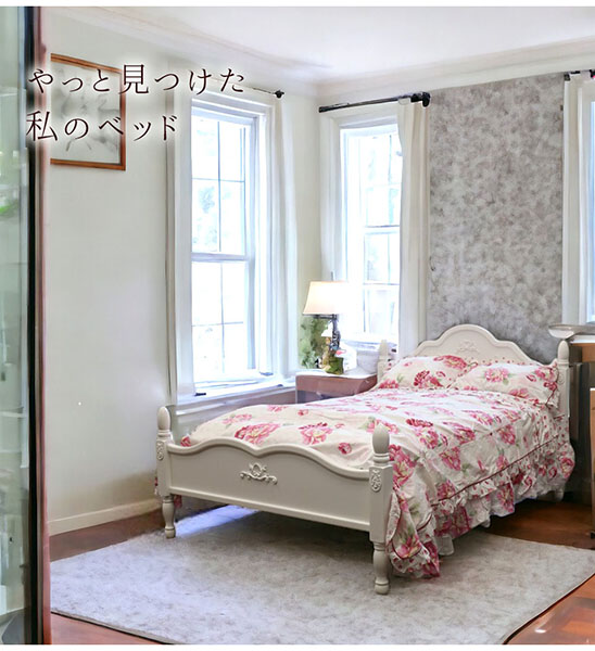 セミダブルベッド(ホワイト)｜ANGELIA(アンジェリカ) 姫系クラシック