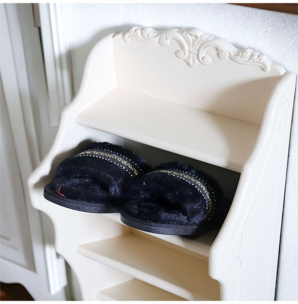 スリッパラック｜ヨーロピアンクラシックホワイト｜おしゃれインテリア