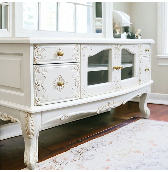 テレビボード 1350 アンティークホワイト｜白家具 ホワイト家具