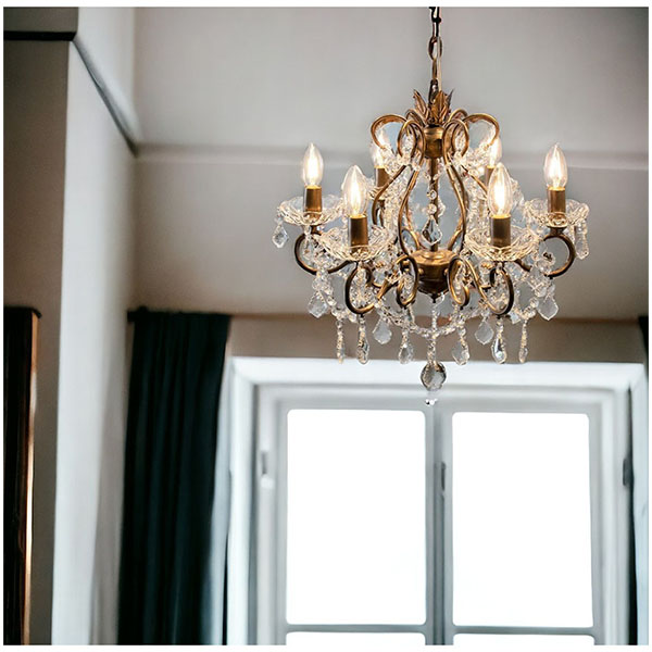 LED対応】ガラス製 シャンデリア 6灯(エラ) 【送料無料】｜Y-KAGU(輸入