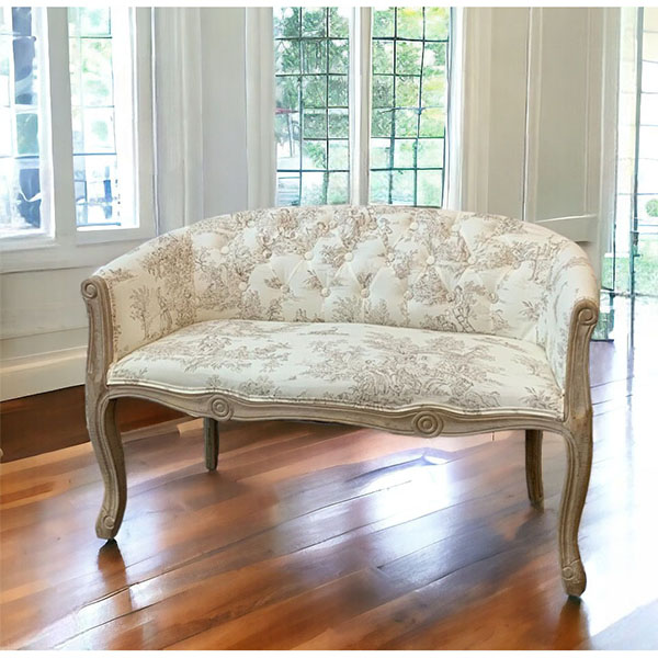 フレンチシャビーインテリア 2Pソファ ラブソファ （Toile de Jouy