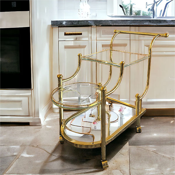 ヨーロピアンスタイル デラックス ゴールドカフェワゴン【送料無料