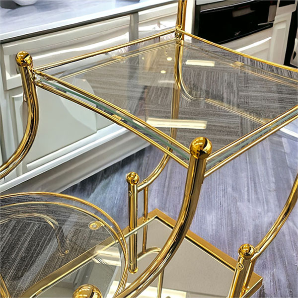 ヨーロピアンスタイル デラックス ゴールドカフェワゴン【送料無料