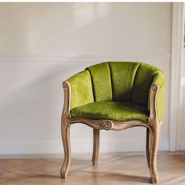 フレンチテイスト アームチェア（1Pソファ）1人掛け（グリーン