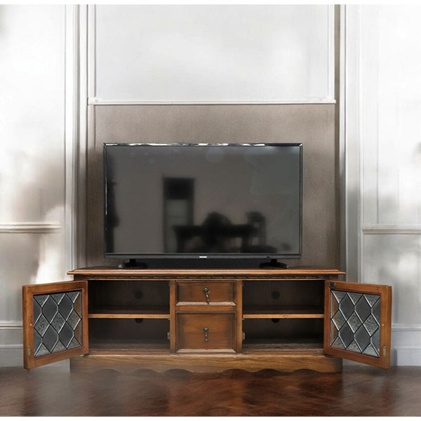 送料無料】 英国調 アンティークオークコレクション テレビボード