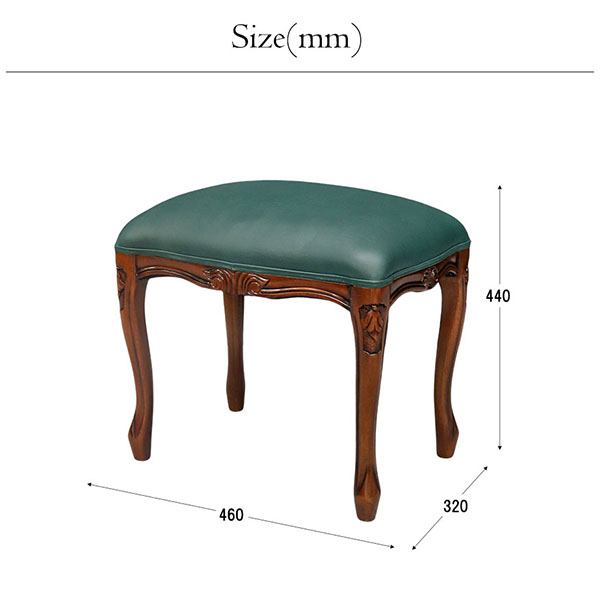 マリナカッシーリ 猫脚スツール (グリーンレザー 合皮）｜Y-KAGU(輸入