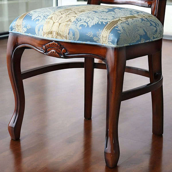 マリナカッシーリ 猫脚 ダイニングチェア (ストライプブルー)｜Y-KAGU