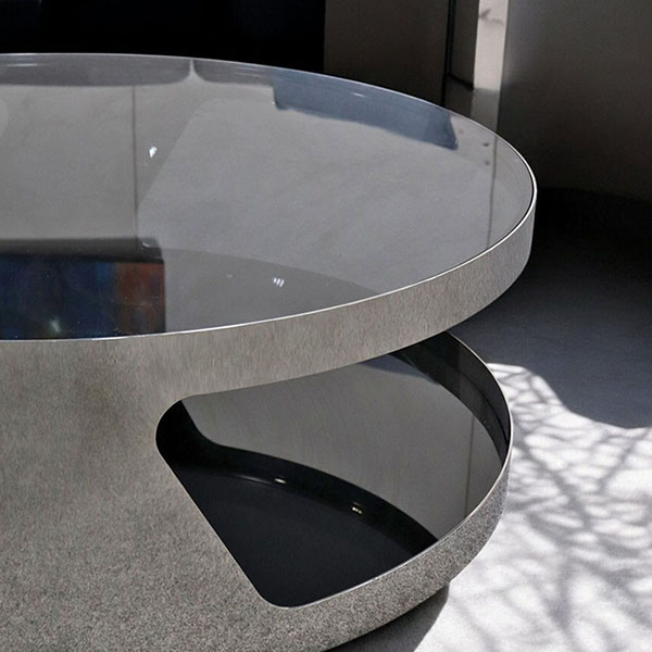 HOBANG ステンレス製 ラウンドセンターテーブル 幅90cm｜Y-KAGU(輸入