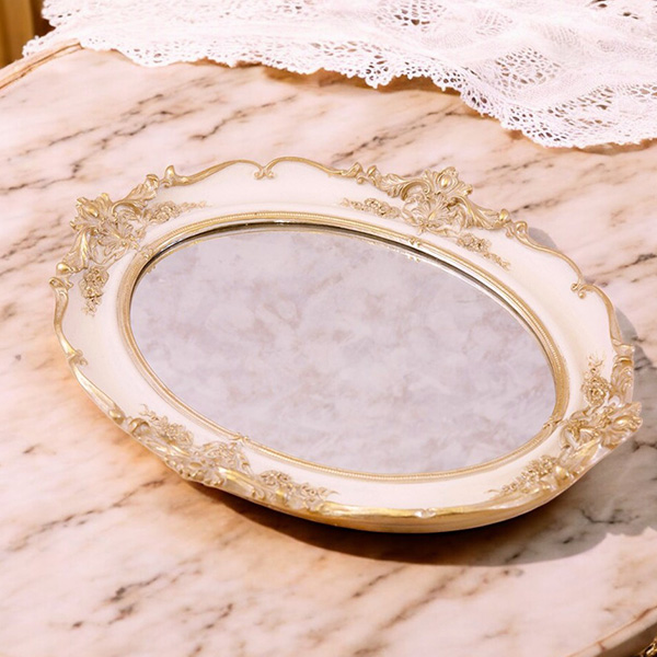 ロココデコ オーバルウォールミラー 壁掛け鏡（ホワイト）｜Y-KAGU