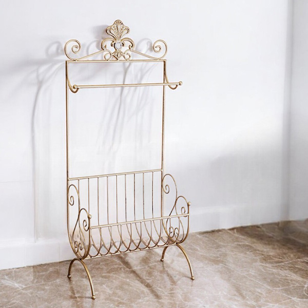 全2色】クラシックデザイン アイアンタオルスタンド（コートハンガー