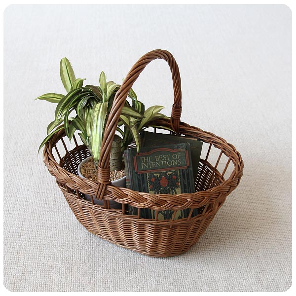 イギリス アンティーク バスケット 籐製 ラタン かご 雑貨 カントリー