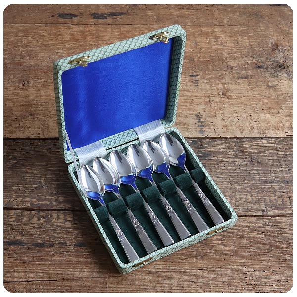 イギリス アンティーク シルバープレート ティースプーン6本セット