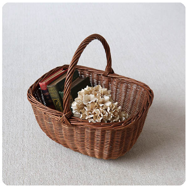 イギリス アンティーク バスケット 籐製 ラタン かご インテリア雑貨