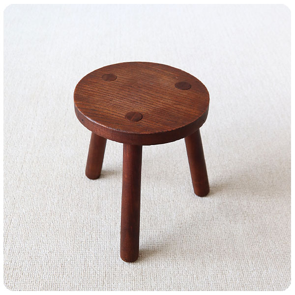 イギリス アンティーク 丸スツール 木製椅子 飾り台 トライポッド 家具