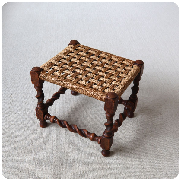 イギリス アンティーク ラッシュシート スツール イグサ カントリー
