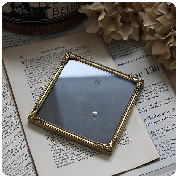 デンマーク製 アンティーク フォトフレーム 壁掛け 額縁 ブラス