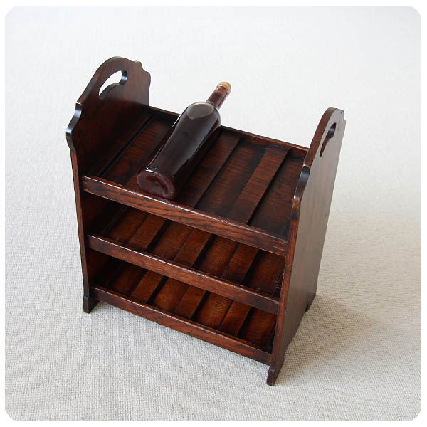 イギリス アンティーク ワインラック 3段 オーク材 家具 店舗什器