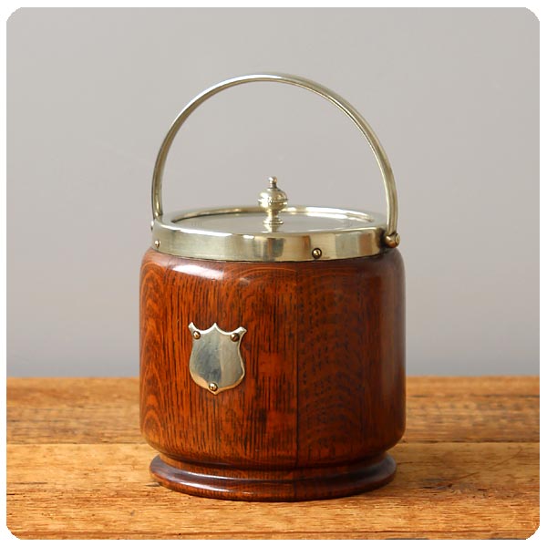 イギリス アンティーク ビスケットバレル オーク K-781