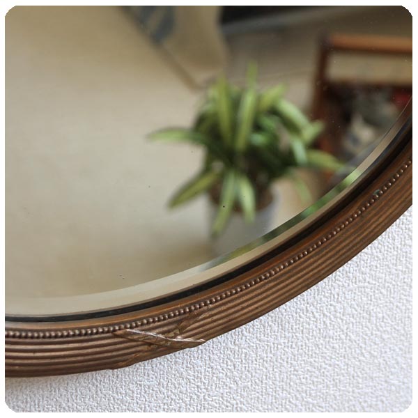 イギリス アンティーク ウォールミラー/オーバル型/壁掛け鏡【お部屋の